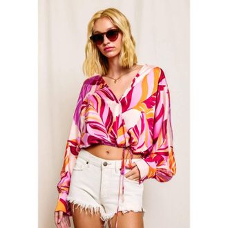 Dress Forum Berry Kiss Surplice Top In Bellflower Glow