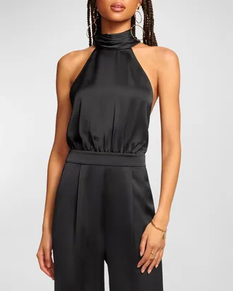Ramy Brook Tatiana Backless Halter Jumpsuit