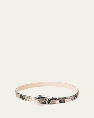 D&eacute;hanche Colette Snake-Embossed Leather Belt