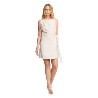Kocca Stijlvolle jurk zonder mouwen tot halverwege de dij - Dames - Wikkelkleedje - Wit - XL - Kleedjes