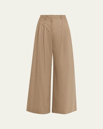TWP Avery Pinstripe Pleated Trousers