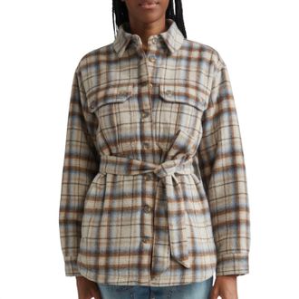 Veronica Beard Mikaela Plaid Shacket In Whisky Multi