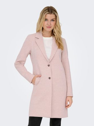 Only Kurzmantel ONLY ONLCARRIE MEL COAT OTW NOOS, Damen, Gr. 34, burnished lila detail:melange, Web, Obermaterial: 55% Baumwolle, 45% Polyester, meliert, t