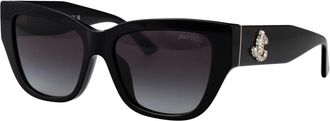 Jimmy Choo London Stijlvolle zonnebril met blauwe montuur - Dames - Zonnebrillen - Zwart - 54 MM - Accessoires
