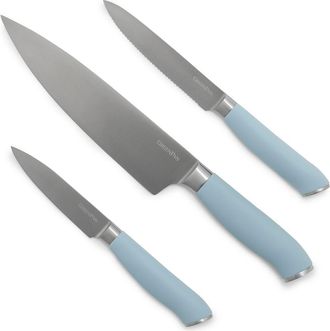 GreenPan Set of 3 Titanium Coated Knife Set in Light Blue at Nordstrom