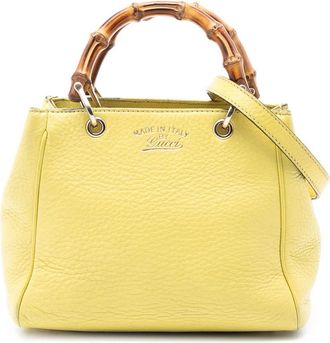 Gucci Pre-owned Gucci Mini Calfskin Bamboo Shopper Satchel 368823 001998