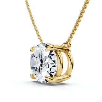 Pompeii3 Certified 3Ct Diamond Oval Solitaire Pendant 14k Gold 18 Womens Chain Lab Grown