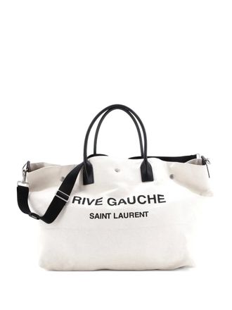 Saint Laurent Rive Gauche Shopper Canvas Maxi tote bag - Toni neutri