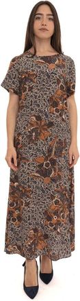 Max Mara Short Sleeve Maxi Dress - Dames - Maxi kleedjes - Veelkleurig - L - Kleedjes