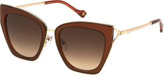 Yalea SYA146 ATENA 0300 Womens Sunglasses Brown Size 54