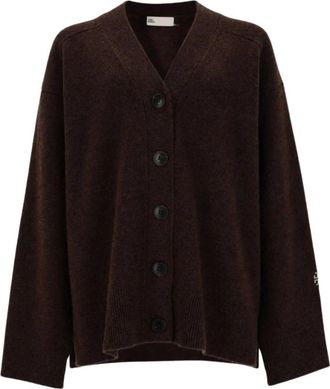 Tory Burch Wol Cardigan - Dames - Vesten - Bruin - M - Wol - Truien & Vesten
