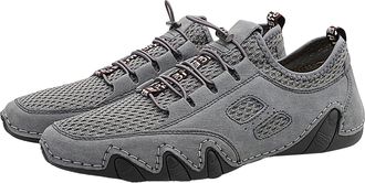 Generic 2026 Running Shoes Mens Casual Breathable Mesh Sneakers for Walking Comfortable Slip Spring Summer Fall Daily Wear Travel Beach (Grey, 7.5)