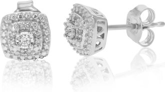 Vir Jewels 1/10 cttw Lab Grown Diamond Composite Earrings in Sterling Silver With Push Backs For Women