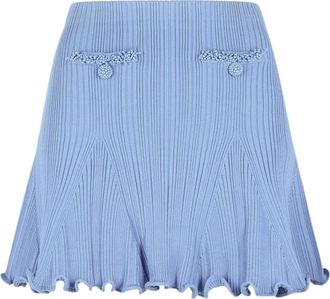 Self Portrait Pearl Skirt - Dames - Korte rokken - Blauw - M - Polyester - Rokken