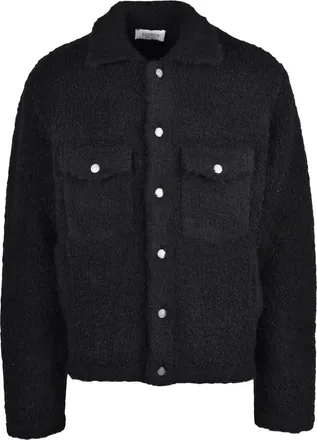 Laneus Black Boucl&eacute; Button-Up Jacket