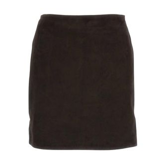 Rotate Suede Mini Skirt - female - ROTATE Birger Christensen - Leather Skirts - Brown - XS - Skirts