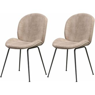 Costway Set di 2 Sedie da Pranzo, Set di Sedie da Cucina in Velluto con Base in Metallo, Sedia Moderna Imbottita per Sala da Pranzo, Soggiorno e Camera da