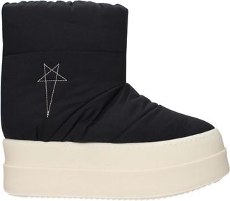 Rick Owens Low Lunar Enkellaarsjes - Dames - Winterlaarzen - Zwart - 36 EU - Katoen - Schoenen