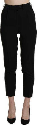 Bencivenga Black High Waist Skinny Cropped Dress Trouser Womens Pant