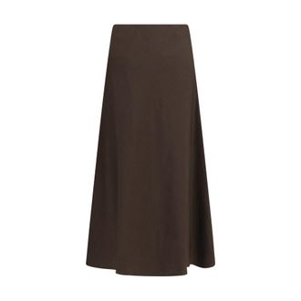 Brunello Cucinelli Virgin Wool Twill Skirt - Brown