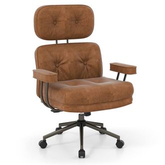 Costway Costway Ergonomic Home Office Chair Adjustable High Back in Brown