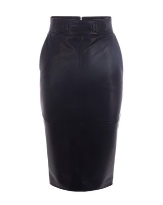 Elisabetta Franchi Black Nappa Leather Skirt
