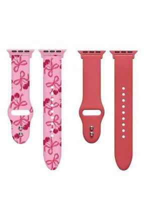 Posh Tech 2-Pack Silicone Apple Watch Watchbands in Pink at Nordstrom Rack