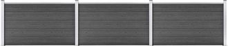 vidaXL Set De Paneles De Valla Wpc Negro 526x105 Cm Vidaxl
