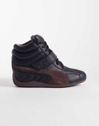 Puma Speedcat - Sneakers in pelle nere con zeppa-Nero
