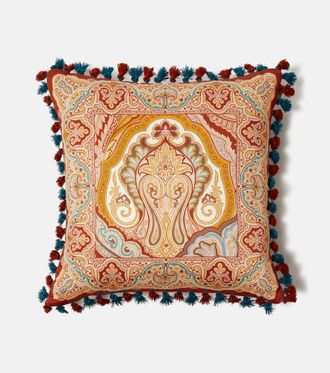 Etro Pegaso paisley cotton cushion