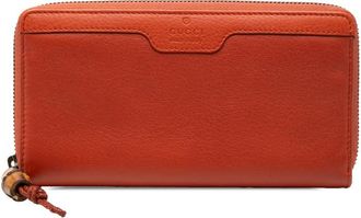 Gucci Pre-owned Gucci Leather Bamboo Zip Around Wallet Ladies DB8WJBB2VUC0J9VO