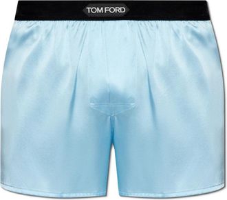 Tom Ford Zijden Shorts - Heren - Onderbroek - Blauw - M - Ondergoed