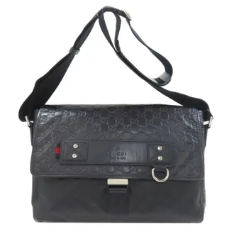 Gucci Dark Navy Leather Shoulder Bag (Pre-Owned)