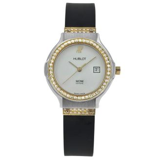 Hublot Pre-owned Hublot 1391.2 Quartz Diamond Black Dial Ladies Watch 1391.2
