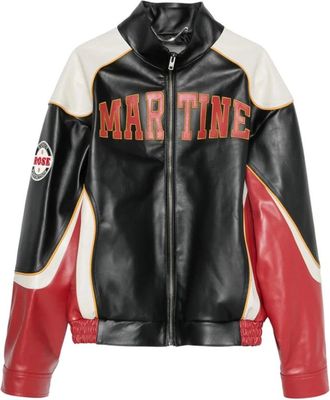Martine Rose Jassen, Heren, Veelkleurig, L, Leer, Superbowl Leather Jacket