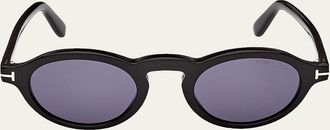 Tom Ford Mens Aristotele-02 Acetate Round Sunglasses