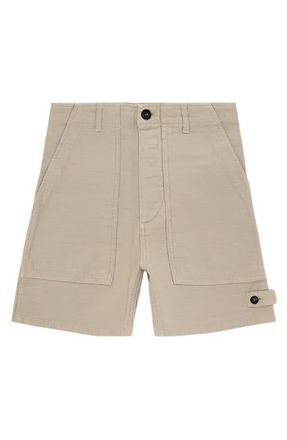Fortela Jim Fatigue Cotton Satin Shorts in Stone at Nordstrom, Size 26 Eu