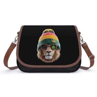 Generic Rasta Lion with Weed1 Fashion Womens Crossbody Bags Novelty Handbag Shoulder Bag Purse