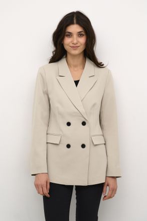 Kaffe Womens Elona Double-Breasted Blazer - Natural - Size 10 UK
