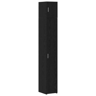Berkfield Home Slim Storage Cabinet Black Oak 30x42.5x225 cm Engineered Wood