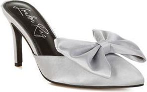 London Rag Sidonie Bow Mule Pump in Silver at Nordstrom Rack, Size 6.5