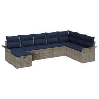 vidaXL Conjunto De Sof&aacute; De Jard&iacute;n Con Coj&iacute;n 8 Pcs Polirat&aacute;n Vidaxl
