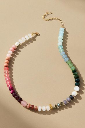 Anthropologie Rainbow Stone Necklace