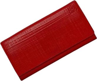 Loewe Pre-owned Wallets, female, Red, Size: ONE SIZE Pre-owned Leather Wallet