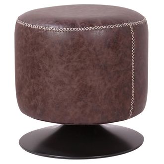 New Pacific Direct Gaia PU Leather Round Ottoman