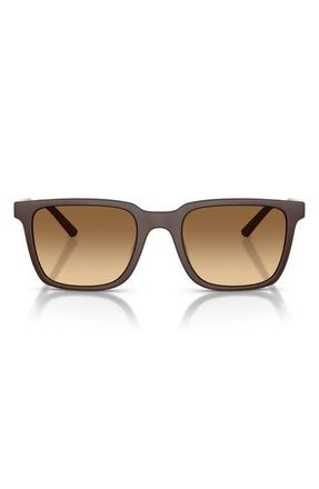 Oliver Peoples x Roger Federer Mr. Federer 52mm Polarized Rectangular Sunglasses in Brown /Saddle Gradient at Nordstrom