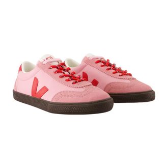 Veja Womens Volley Sneakers - Veja Leather Pink Calfskin Shoes