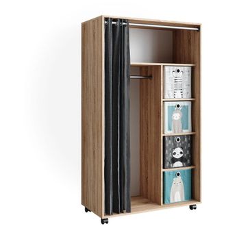 Vicco Armario De Ropa Doros, Sonoma, 100 X 168 Cm Abierto, Con Ruedas