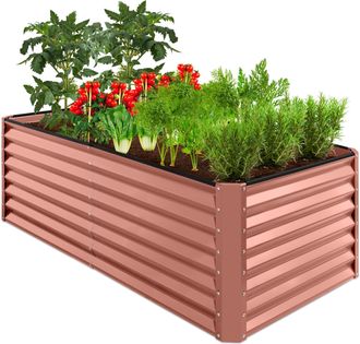 Best Choice Products 6x3x2ft Outdoor Metal Raised Garden Bed, Planter Box for Vegetables, Flowers, Herbs