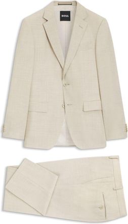 BOSS Two-piece slim-fit suit in micro-patterned cloth
